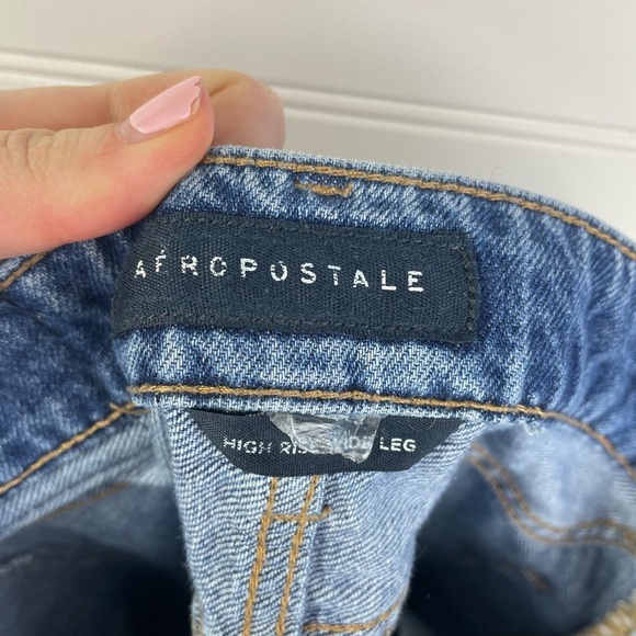 Aeropostale High Rise Wide Leg Blue Denim Jeans 000R Women’s GUC - Picture 11 of 12